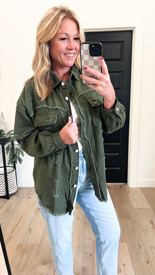 Distressed Green Jacket