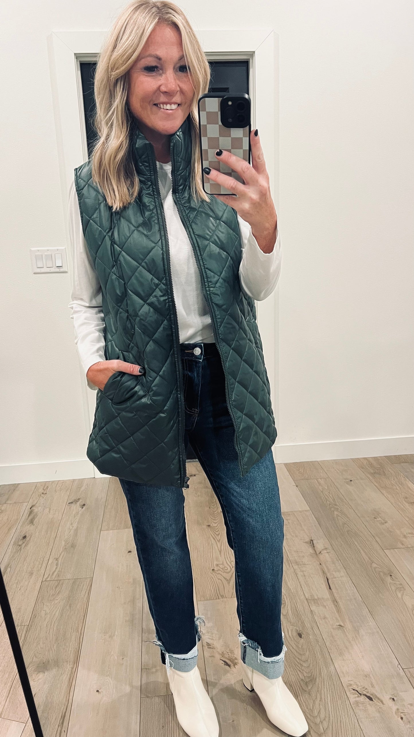 Quilted Mid Length Vest