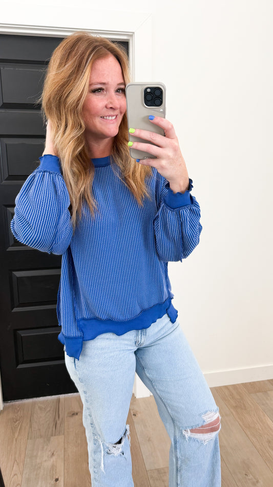 Ribbed Corded Pullover