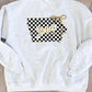 Checkered State of Iowa Bow Tee/Crew