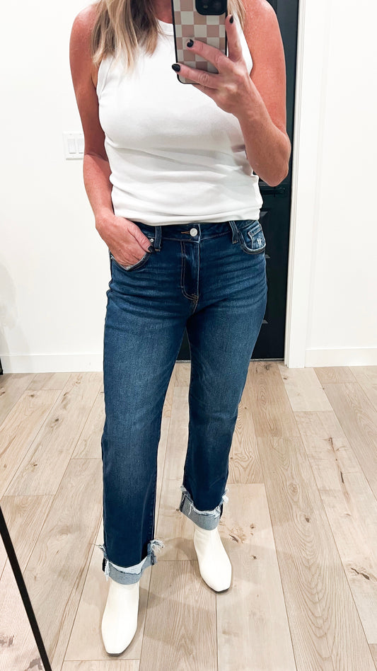 Zenana Cuffed Denim