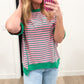 Oversized Striped Uneven Hem Top