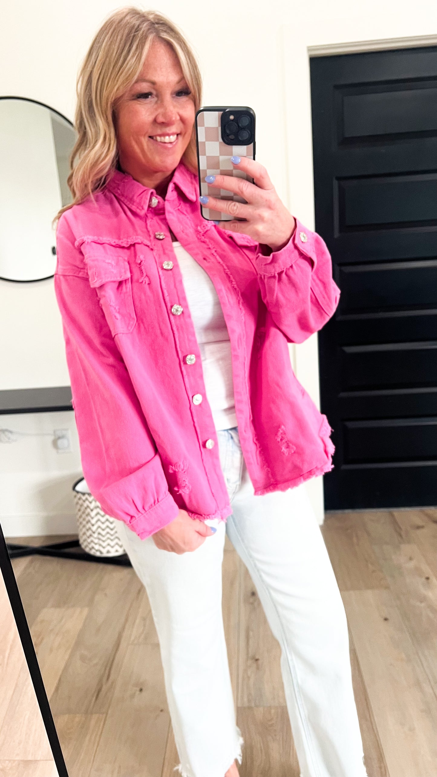 Raw Edge Spring Pink Jacket