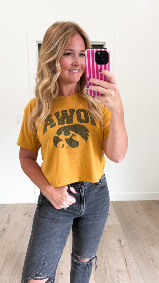 Iowa Hawk Crop Tee