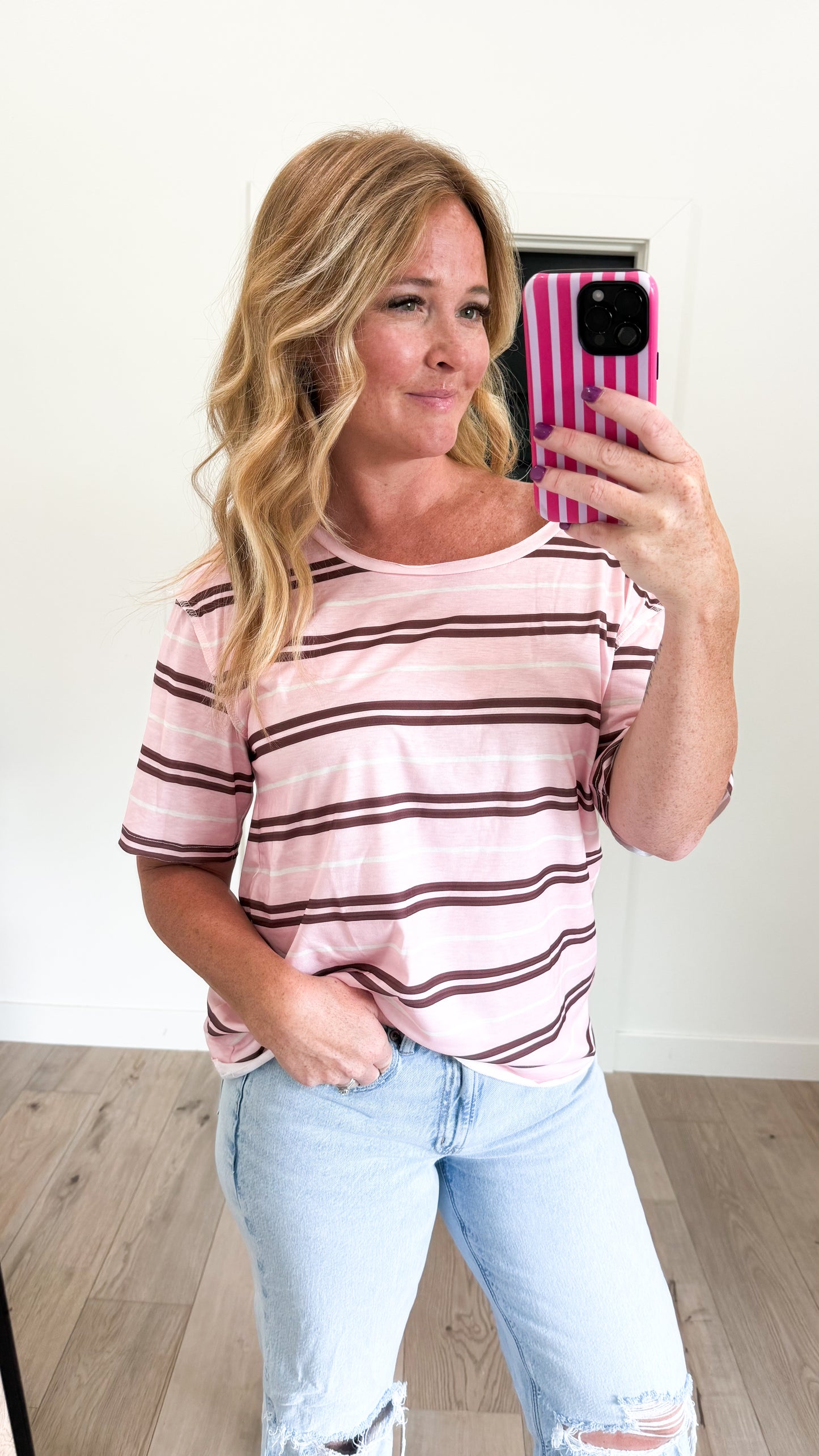 Striped Off The Shoulder Top