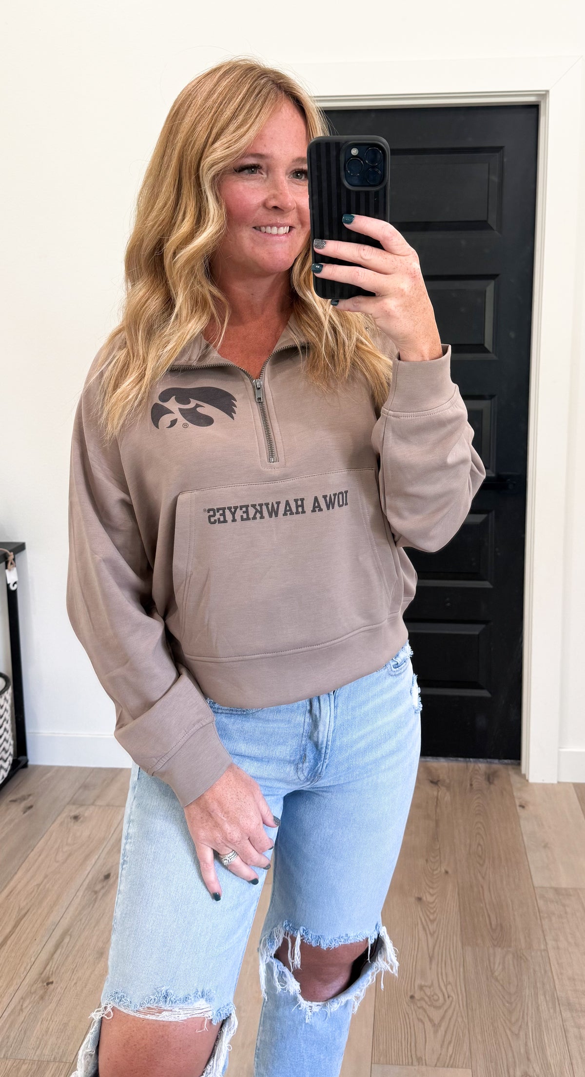 Scuba 1/2 Zip Iowa Hawkeye Pullover Crop