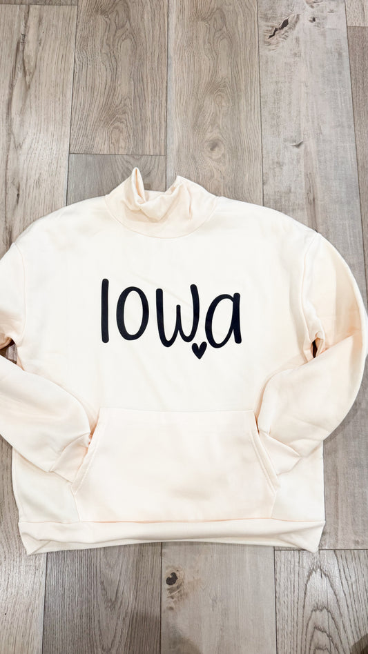 Iowa Heart Mock Neck