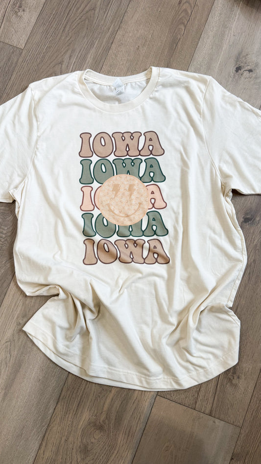 Neutral Iowa Smiley Tee/Crew