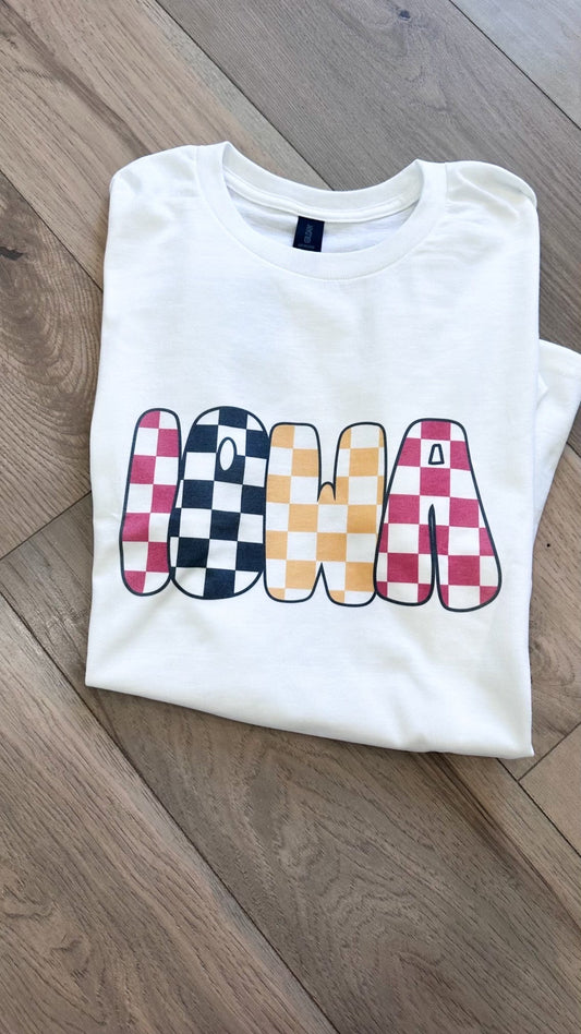 Checkered IOWA Bubble Graphic