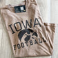 Vintage Washed Iowa Football Tee