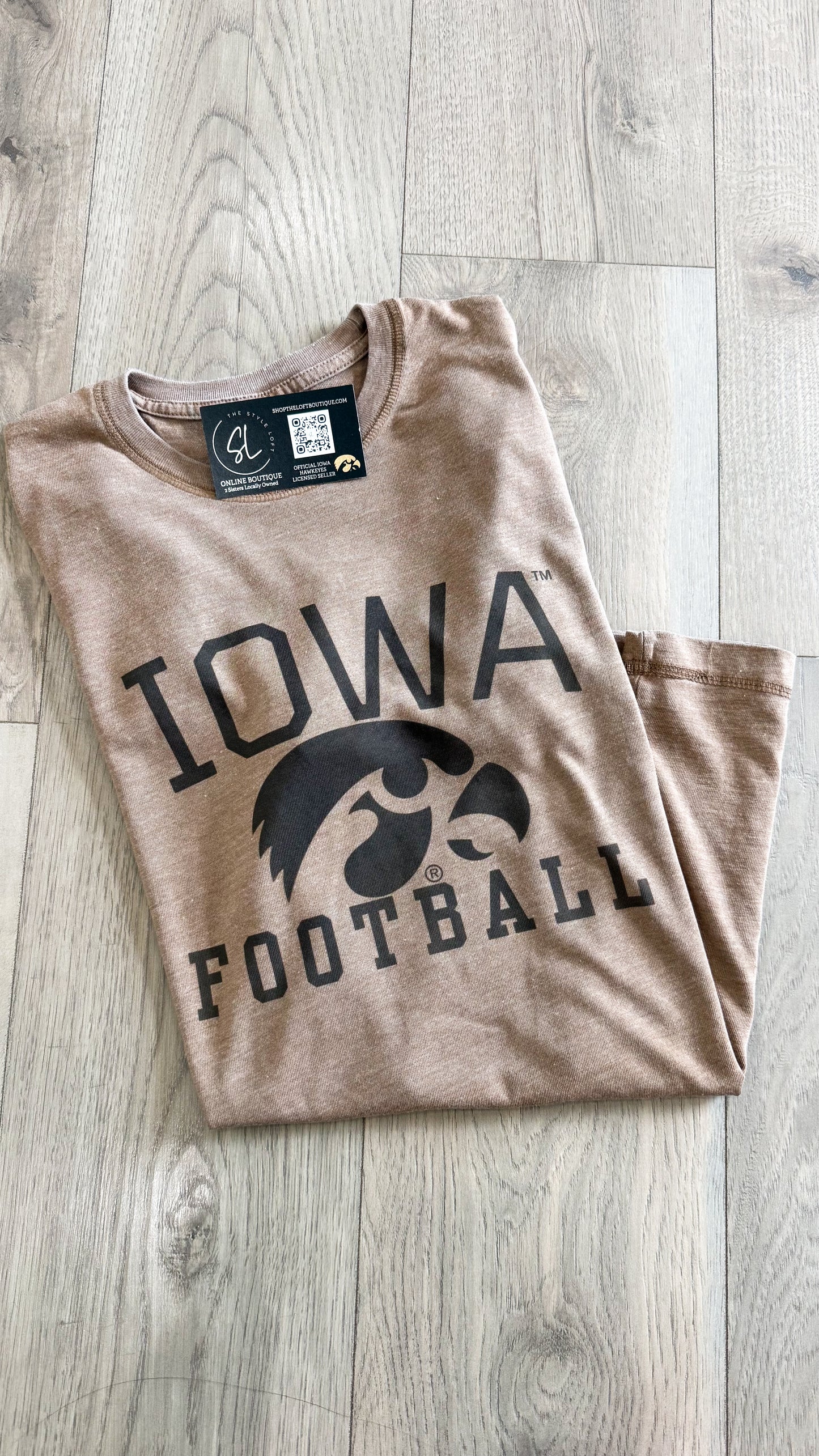 Vintage Washed Iowa Football Tee