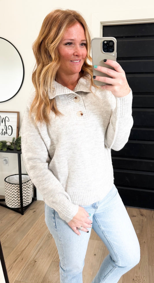 Half Button Sweater