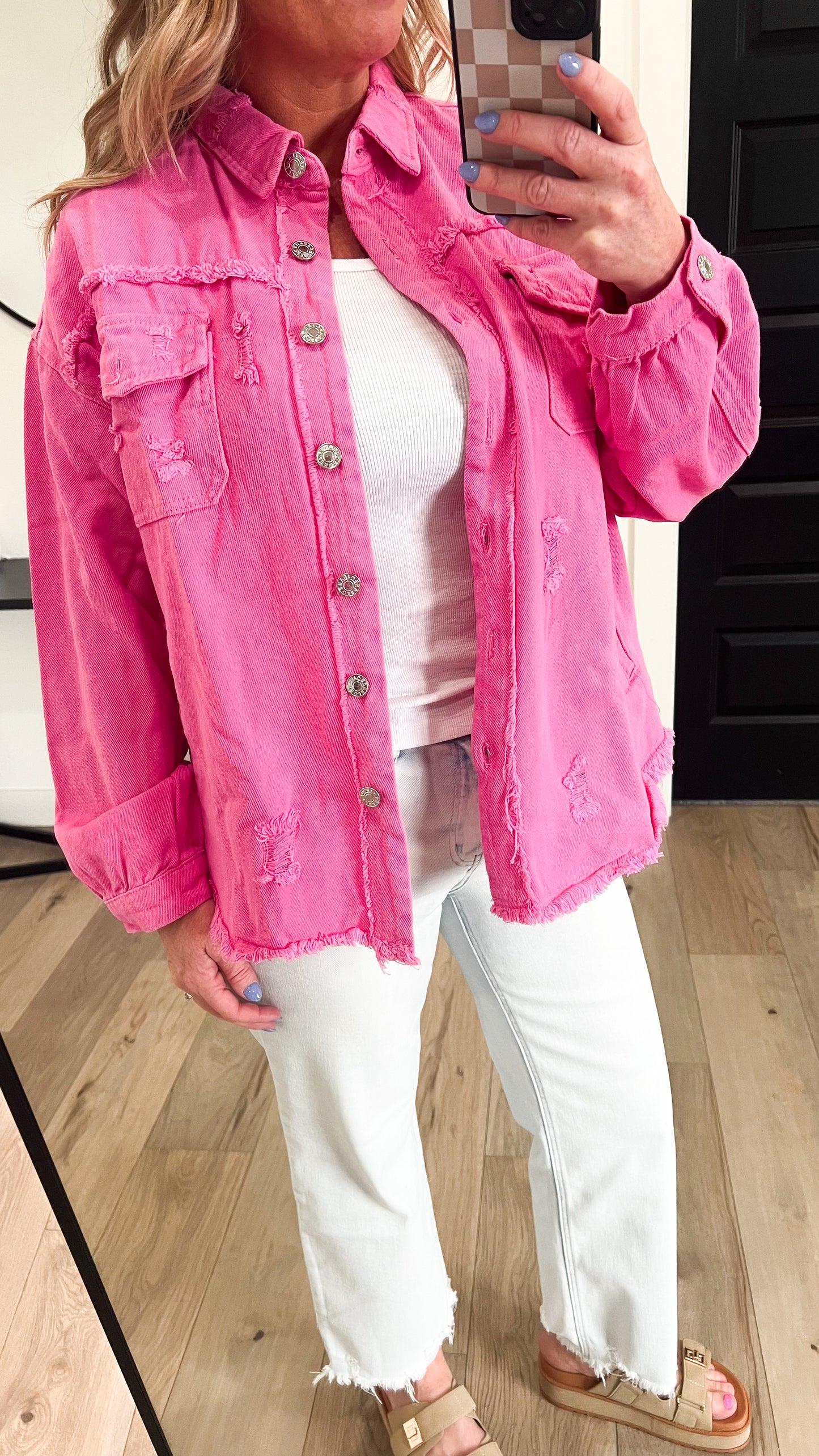 Raw Edge Spring Pink Jacket