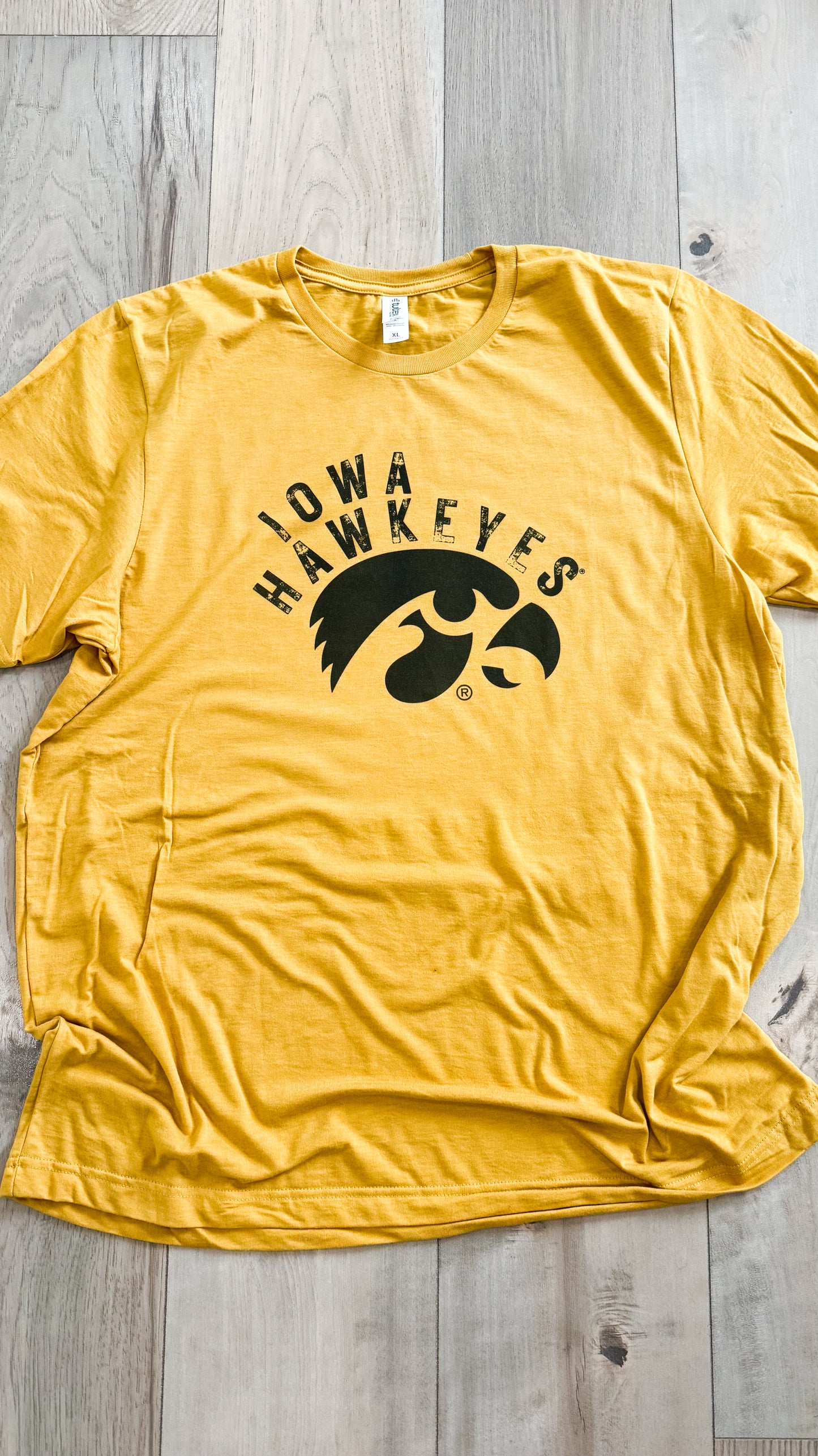 Curved Iowa Hawkeyes Graphic Tee