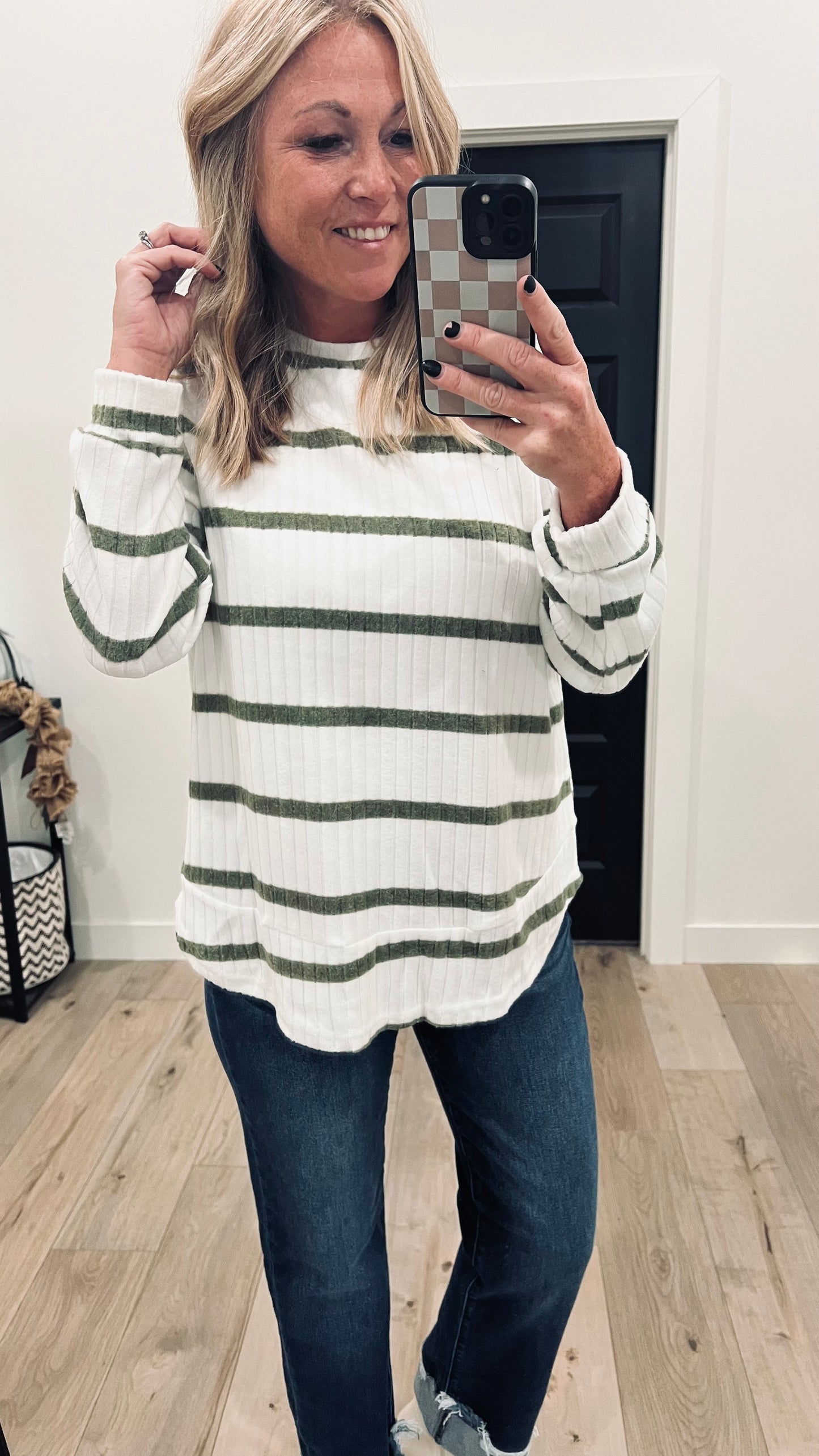 Ribbed Striped Pullover