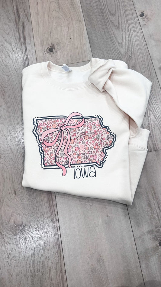 State of Iowa Floral Crew or Tee