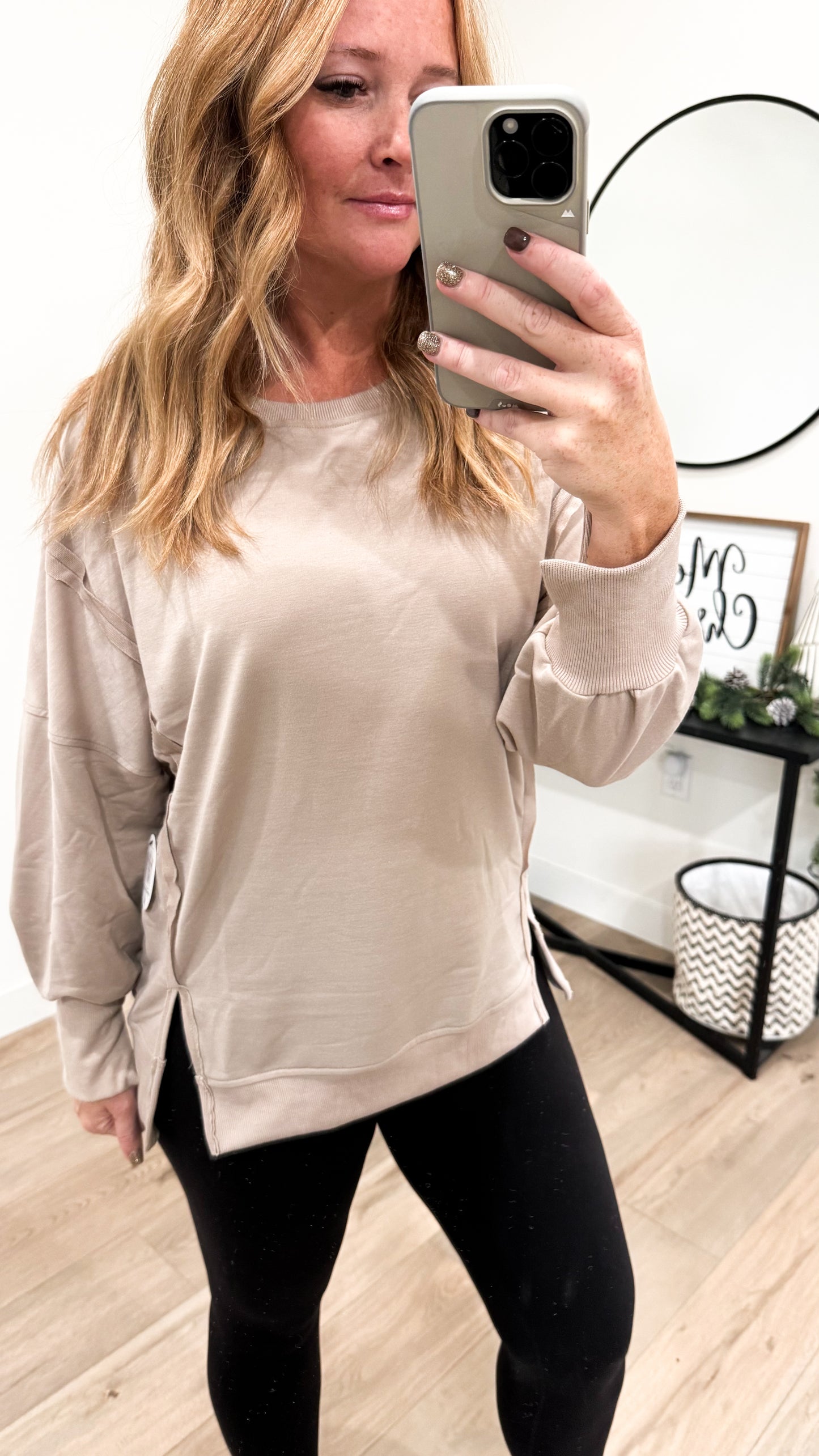 Oversized Slit Side Pullover