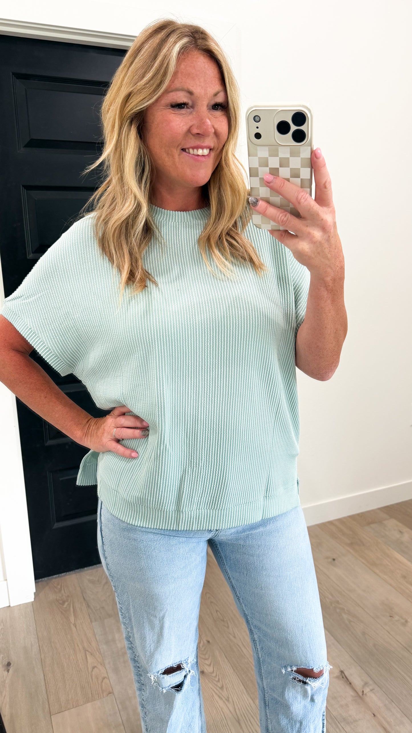 Oversized Ribbed Short Sleeve