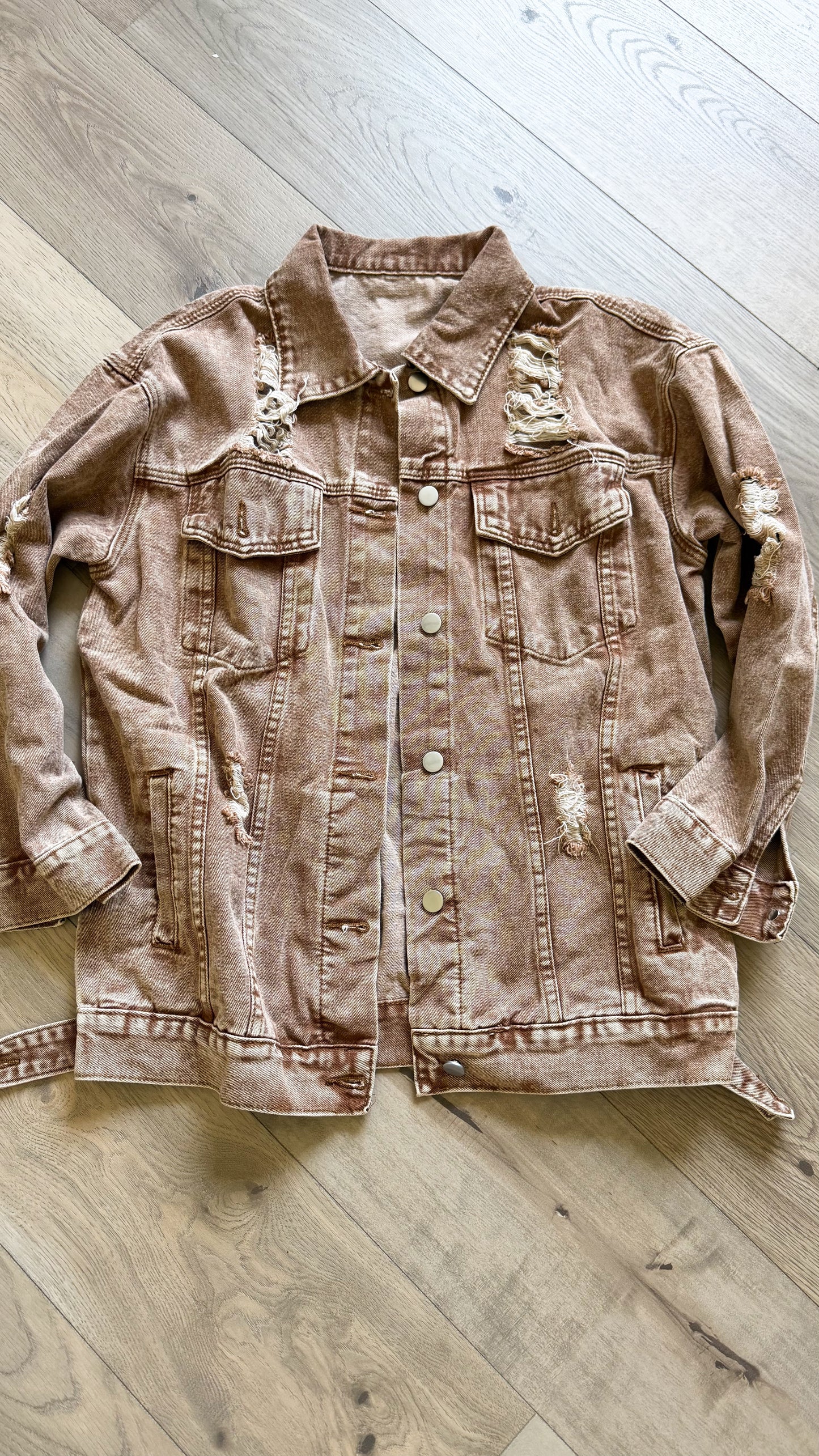 Washed Distressed Jean Jacket