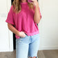 Ribbed Tie Back Short Sleeve