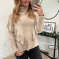 Ribbed Ruffle Trim Sweater