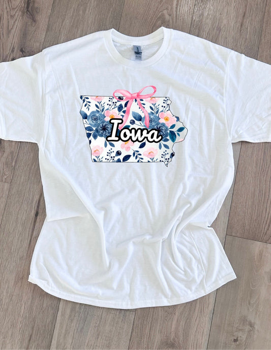 Floral Iowa Graphic