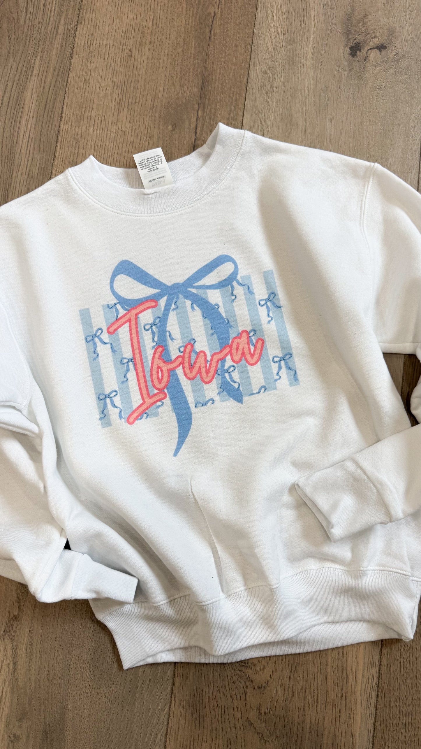 YOUTH Iowa Bow Tee/Crew