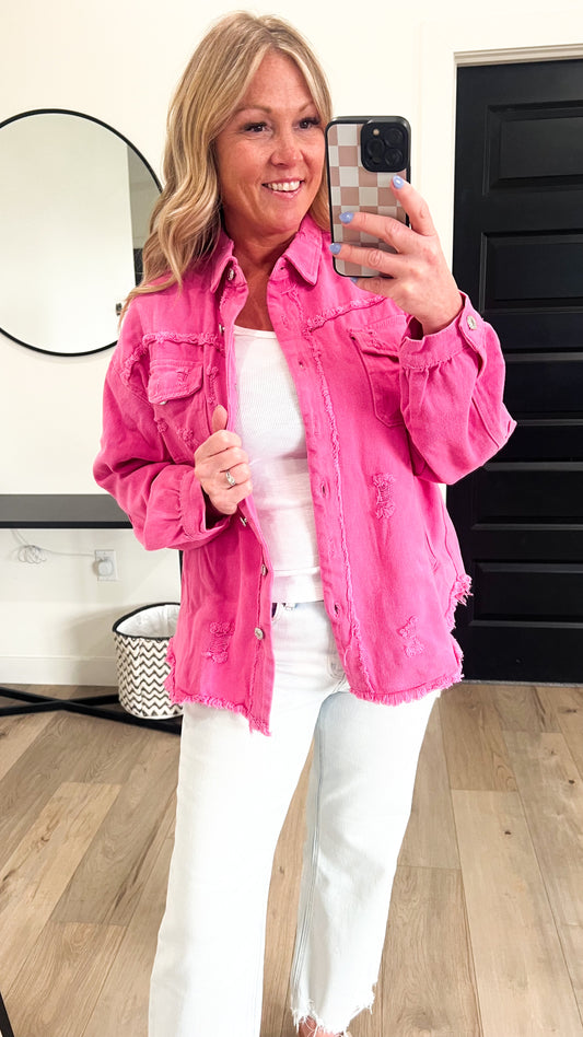 Raw Edge Spring Pink Jacket