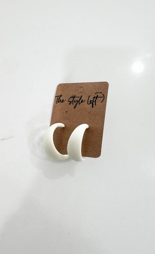 Cream Hoop Earring