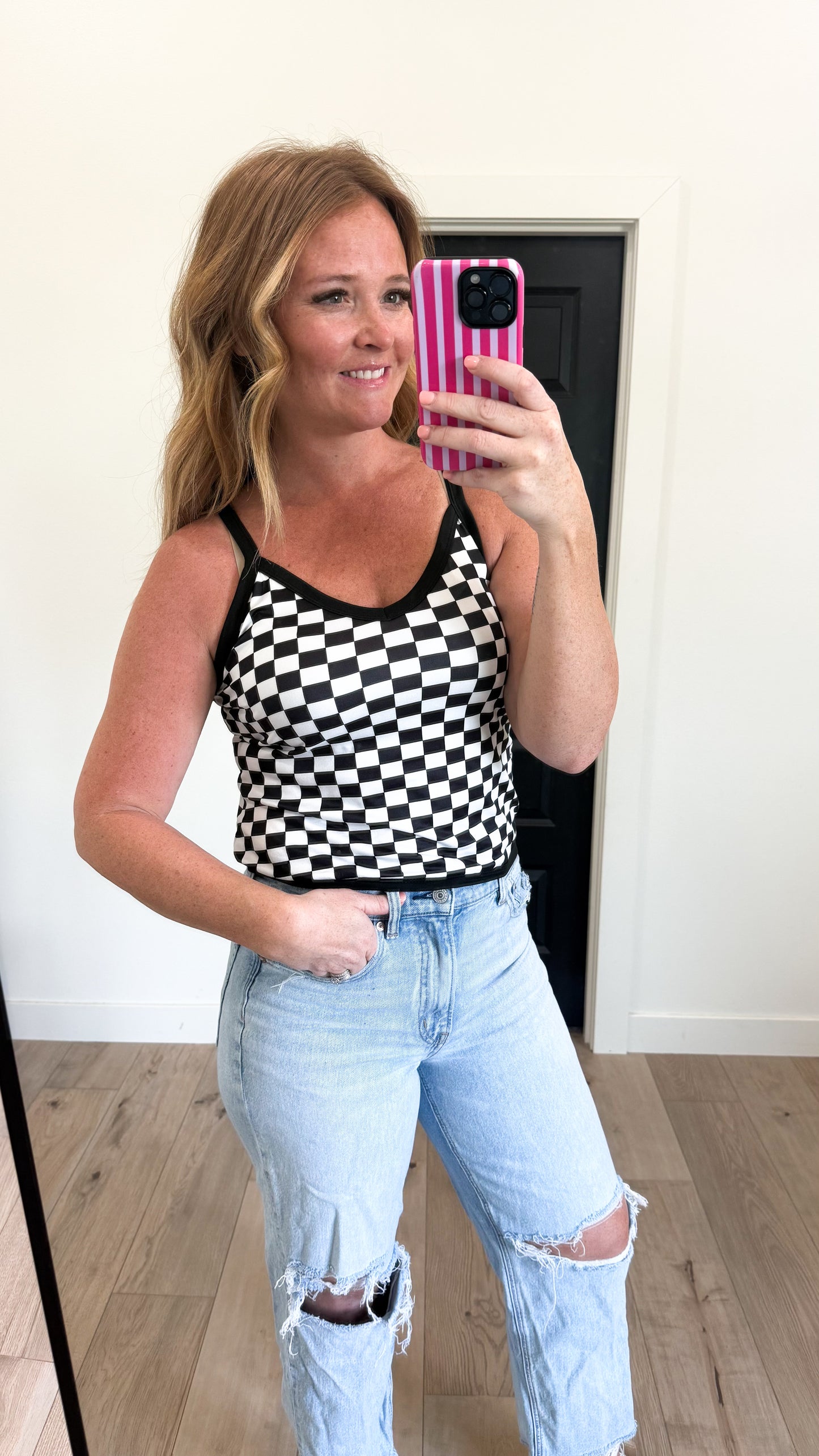 Checkered Layering Cami