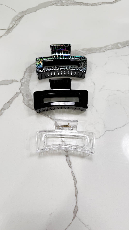 3 Piece Black Hair Clips