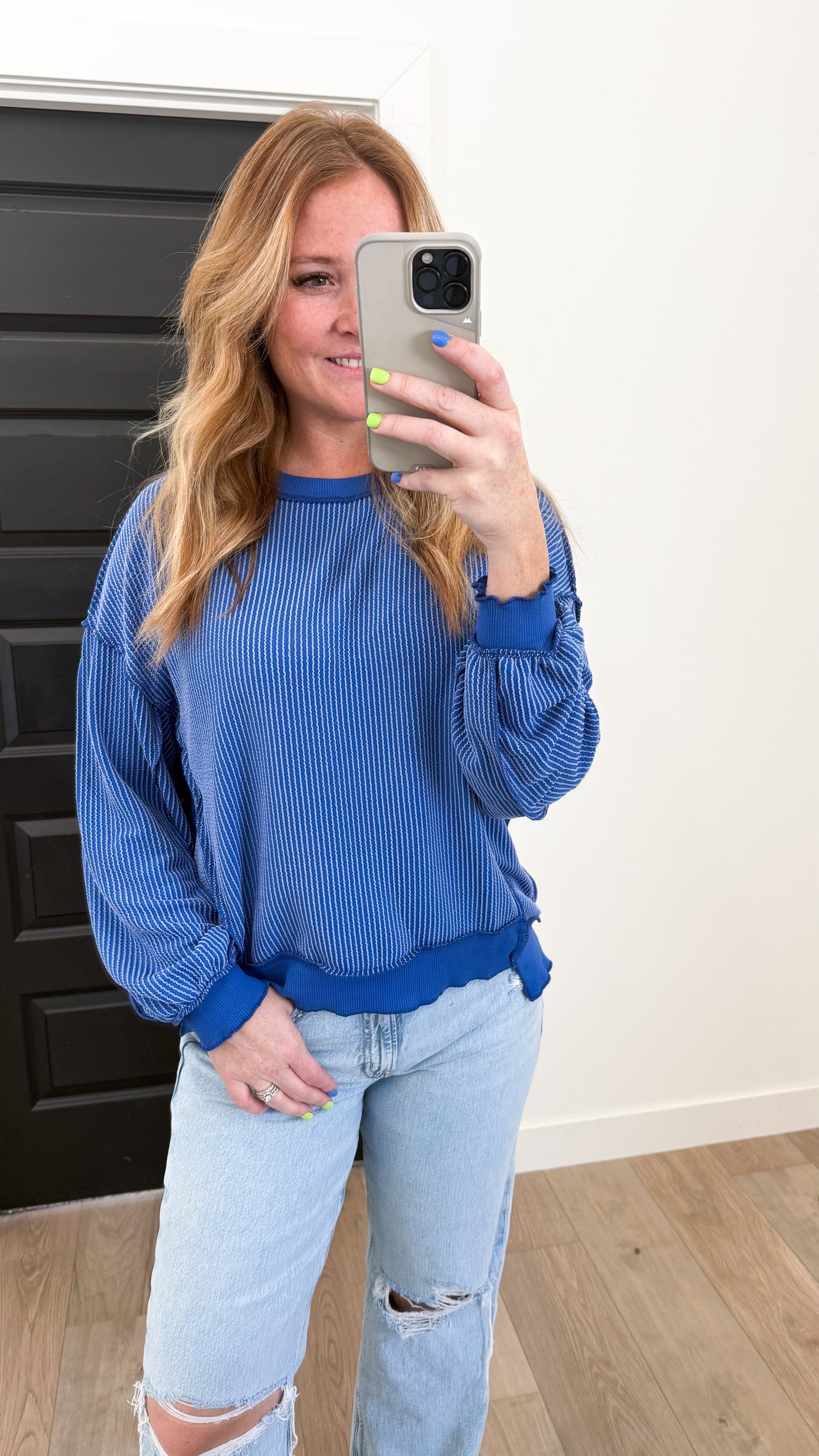 Ribbed Corded Pullover