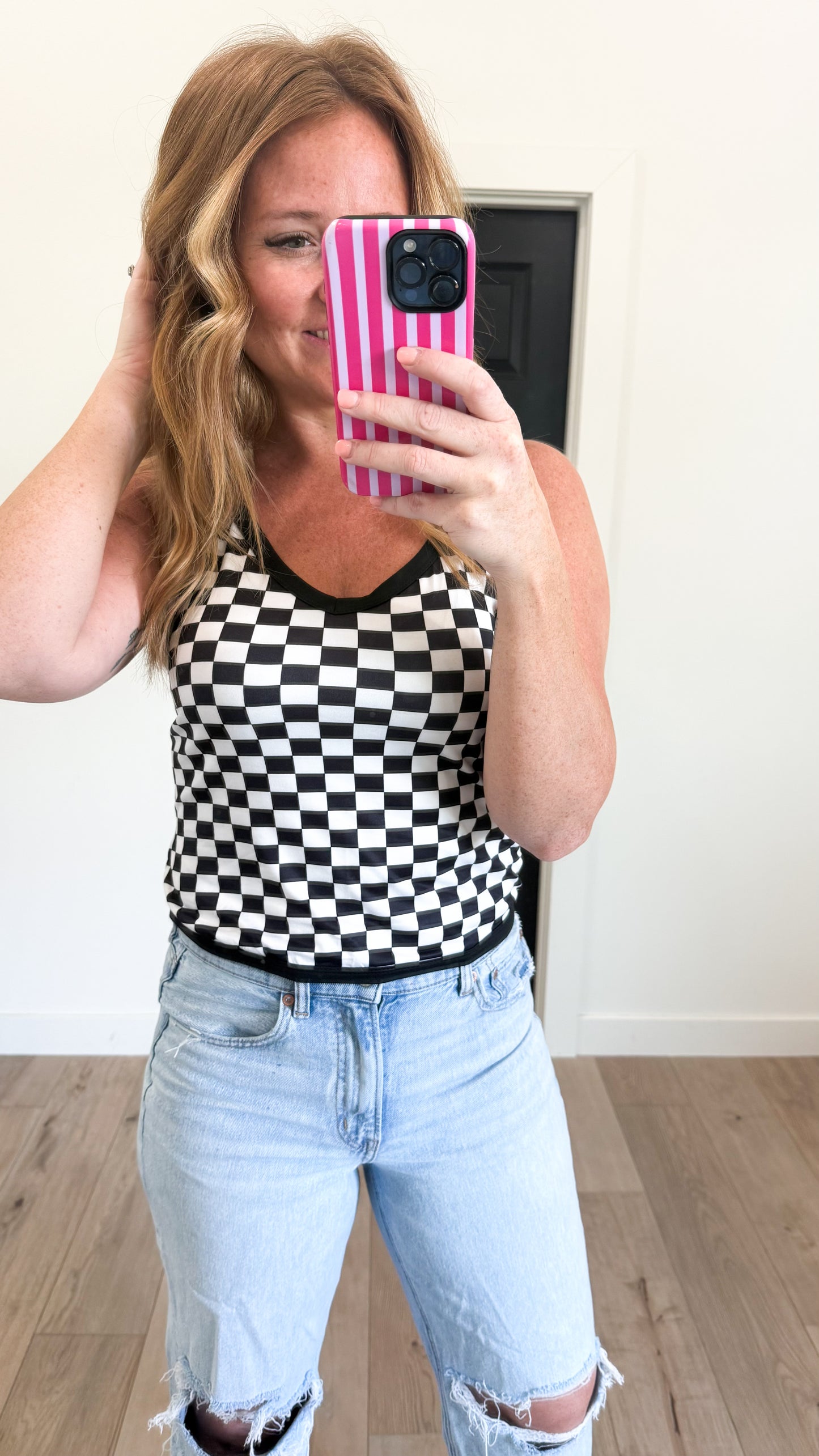 Checkered Layering Cami